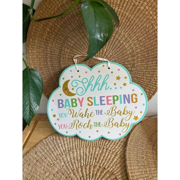 Shhh Baby’s Sleeping Glitter Sign - Picture 1 of 7